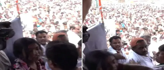 बाइट के चक्कर में महिला पत्रकार को पुरुष रिपोर्टर ने जड़े थप्पड़